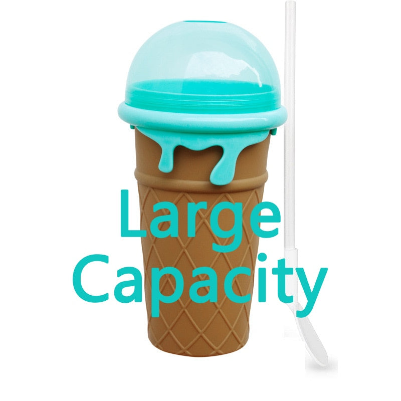 Summer Squeeze Homemade Juice Water Bottle Quick-Frozen Smoothie Sand Cup Pinch Fast Cooling Magic Ice Cream Slushy Maker Beker